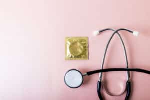 condom and stethoscope