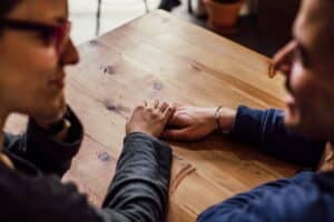 couple holding hands
